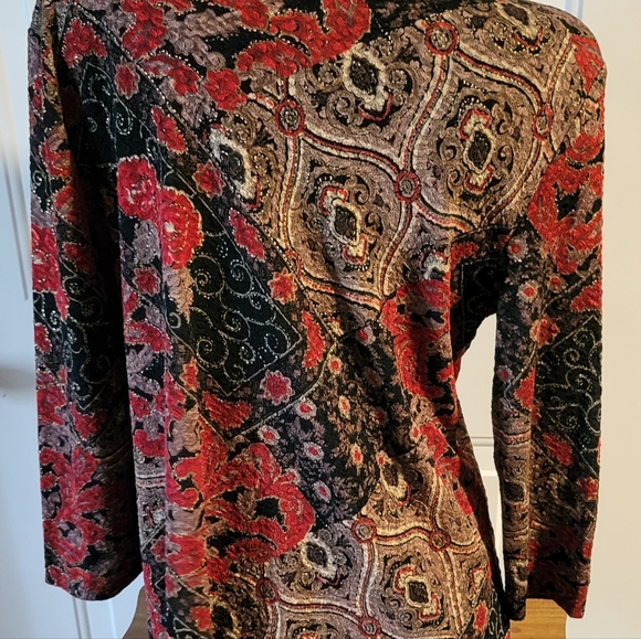 Gorgeous Holiday Blouse L-XL Like New - Picture 5 of 6